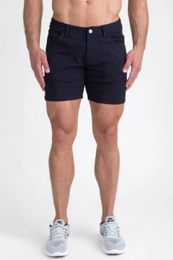 St33le 5" Stretch Knit Shorts - Navy