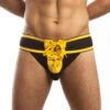 Jack Adams - Footballer Lace-Up Jockstrap - Black/Yellow -Men Underwear Store 21973 F2 31864.1683764109