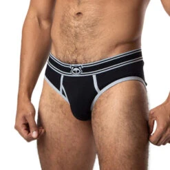 Nasty Pig - Y-Front Brief - Black/Grey -Men Underwear Store 61170 S 36741.1664316110