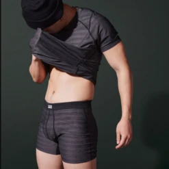 SAXX - DropTemp Cooling Mesh Boxer Brief - Black Heather -Men Underwear Store 65278LS 50254.1658263645