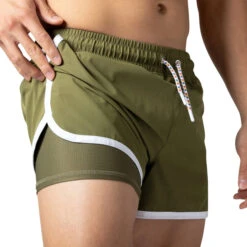 Bike - Stretch Track Short - Olive -Men Underwear Store 65565 D 56281.1664247692