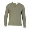 Wood - Long Sleeve Henley Lounge Shirt - Olive -Men Underwear Store 66454 F 50769.1666133421