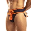 Jack Adams - Footballer Lace-Up Jockstrap - Navy/Orange -Men Underwear Store 66865 S 02081.1683764015