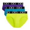 2(x)ist - (X) Sport Low Rise Brief 3-Pack - Purple/Blue/Yellow