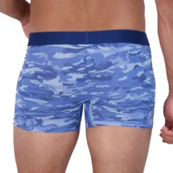 Wood - Boxer Brief W/ Fly - Blue Camo -Men Underwear Store 68427 B 72784.1680048588