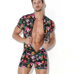 Code 22 - Vivid Jumpsuit - Flamingos -Men Underwear Store 68507 F2 28638.1684193657