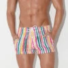 Code 22 - Vivid Micro Shorts - Orange Stripes