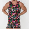 Code 22 - Vivid Print Tank Top - Flamingos -Men Underwear Store 68575 F 26284.1684206894