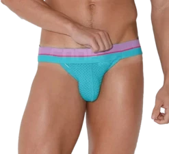 CODE 22 - Bright Mesh Jockstrap - Turquoise