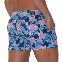 CODE 22 - 5-Pocket Micro Shorts - Aqua Floral -Men Underwear Store 68627 S 61230.1683595729