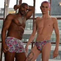 Chris Turk - Groovy Floral Swim Brief - Blue -Men Underwear Store 68909 LS2 41125.1685042809