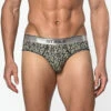 St33le - Microfiber Print Low Rise Brief - Black/Yellow Leaves -Men Underwear Store 69025 F 92595.1689171968
