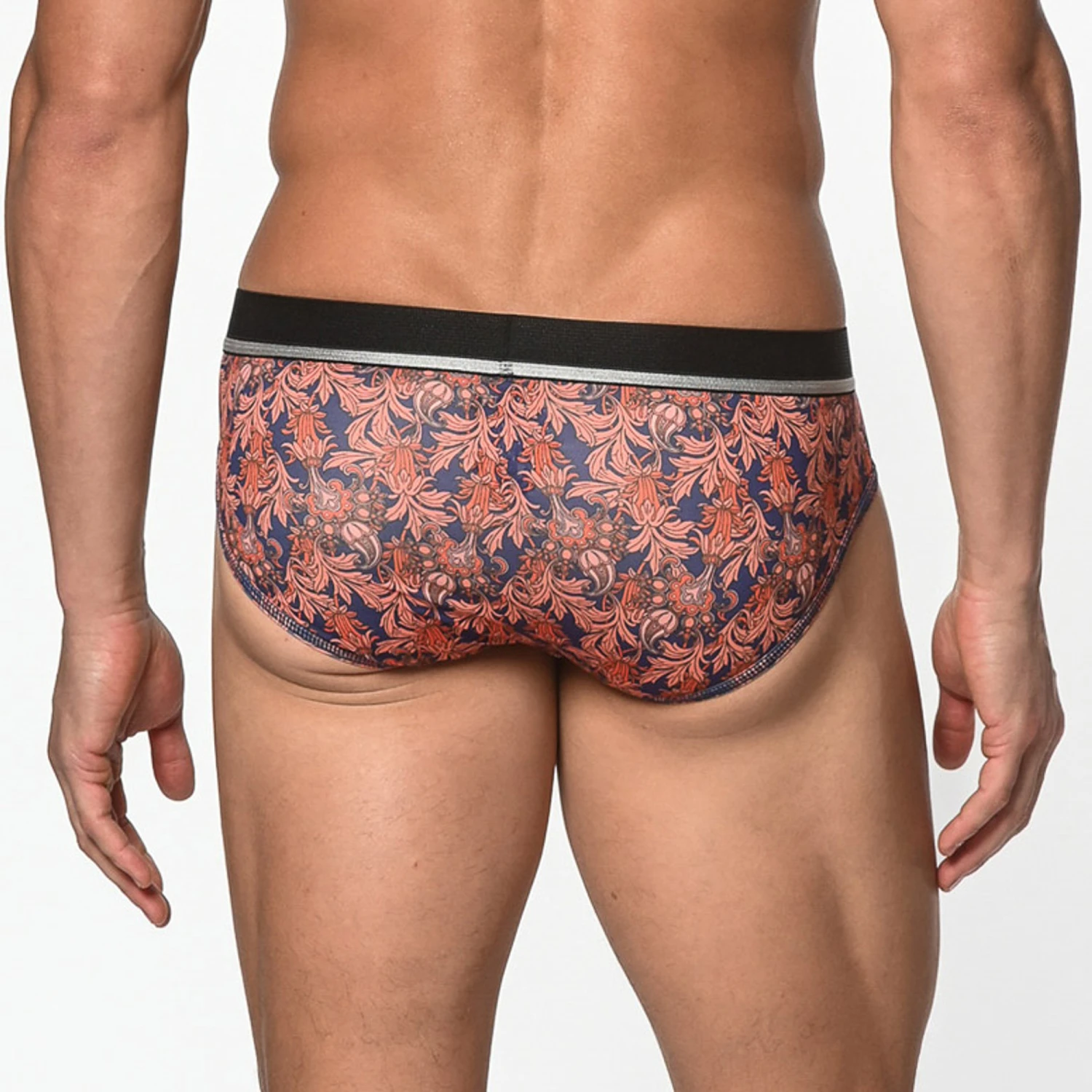 St33le - Microfiber Print Low Rise Brief - Sienna/Navy Paisley 4 St33le - Microfiber Print Low Rise Brief - Sienna/Navy Paisley - Image 2