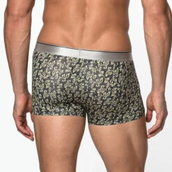 St33le - Microfiber Print Low Rise Trunk - Black/Yellow Leaves -Men Underwear Store 69037 B 28030.1689172826