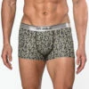 St33le - Microfiber Print Low Rise Trunk - Black/Yellow Leaves -Men Underwear Store 69037 F 10191.1689172825