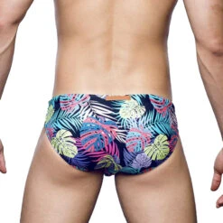 2eros - V10 Print Swim Brief - Monstera Black -Men Underwear Store 69327 B 78531.1679004788