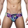 2eros - V10 Print Swim Brief - Monstera Black -Men Underwear Store 69327 F 52285.1679004781
