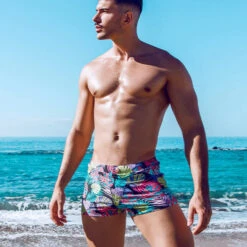 2eros - V60 Bondi Swim Trunks - Monstera Black -Men Underwear Store 69327 LS 59975.1679014281