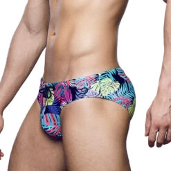 2eros - V10 Print Swim Brief - Monstera Black -Men Underwear Store 69327 S 94673.1679004785