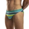 Jack Adams - Multi-Stripe Swim Brief - Lime/Blue -Men Underwear Store 70254 F 06075.1685573606