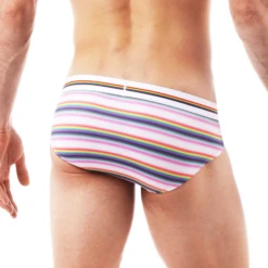 Parke & Ronan - Pride Prism Stripe Brief - White -Men Underwear Store 70327 B 15779.1684969215