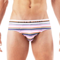 Parke & Ronan - Pride Prism Stripe Brief - White -Men Underwear Store 70327 F 90951.1684969214