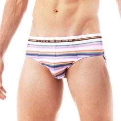 Parke & Ronan - Pride Prism Stripe Brief - White -Men Underwear Store 70327 S 99757.1684969217