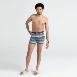 SAXX - VIBE Super Soft Boxer Brief - Hazy Stripe/Washed Blue -Men Underwear Store 71352 LS 55920.1692654563
