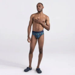 SAXX - DropTemp Cooling Cotton Brief - Floral Blue -Men Underwear Store 71359 LS 76270.1692649074